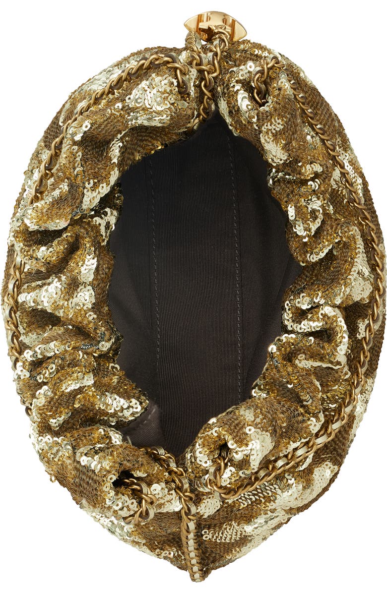 Tory Burch Mini Fleming Sequin Hobo Bag, Alternate, color,