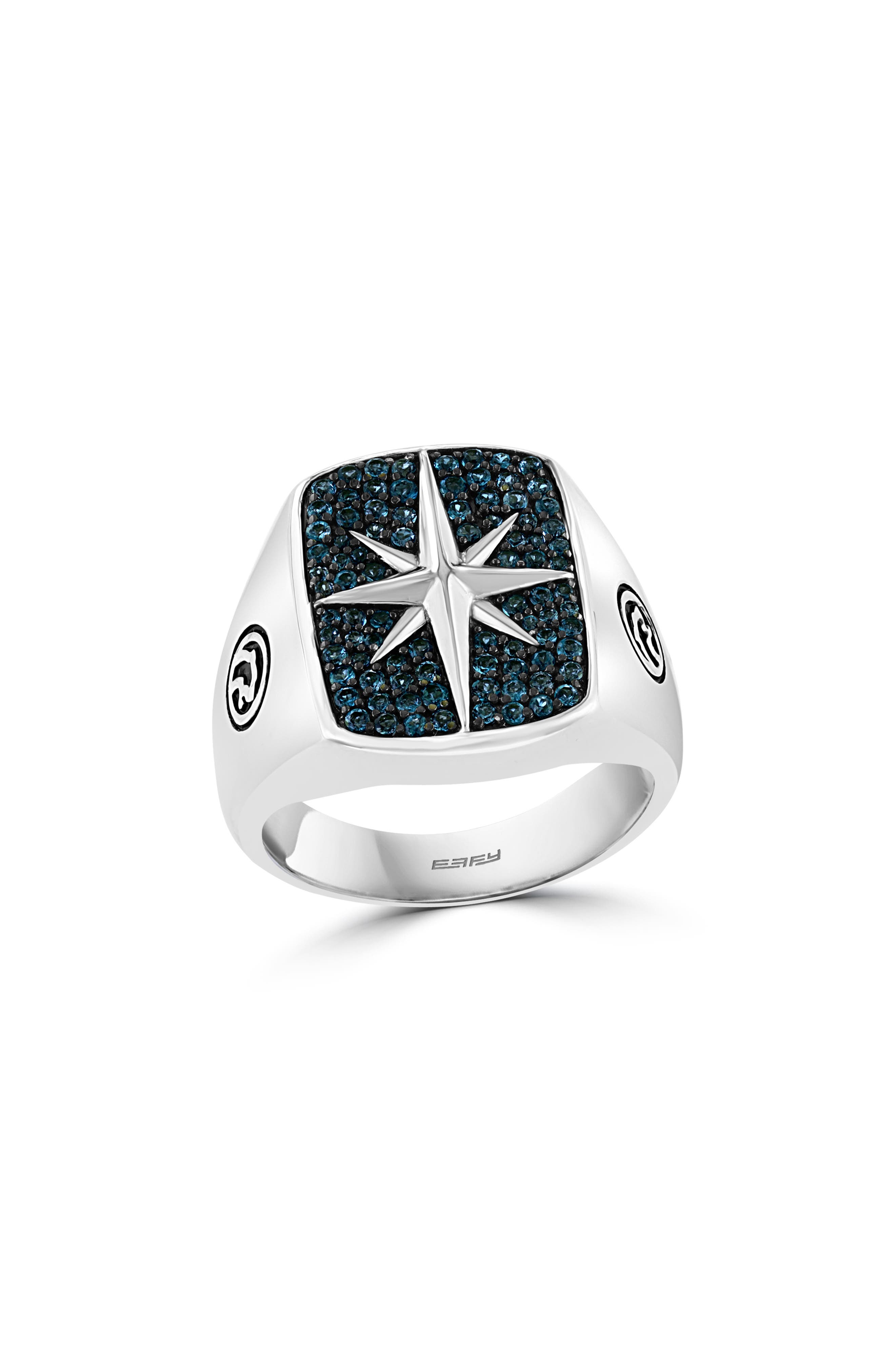 EFFY Sterling Silver London Blue Topaz Starburst Ring