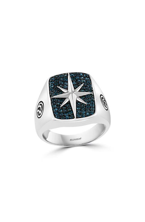 Sterling Silver London Blue Topaz Starburst Ring