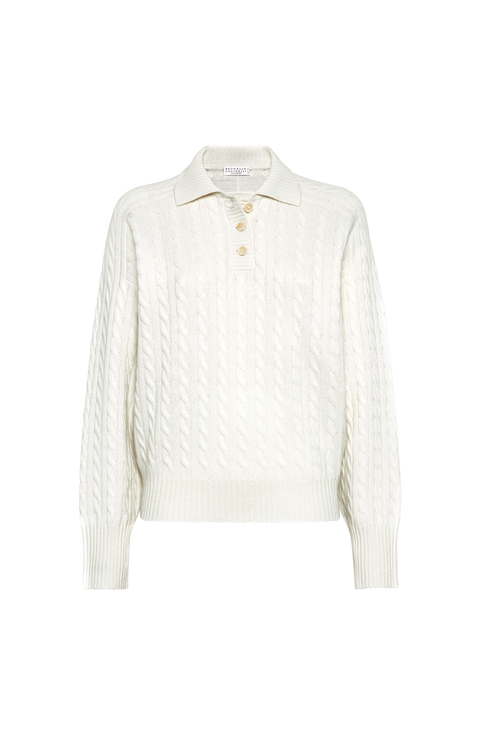 Polo-style sweater with monili