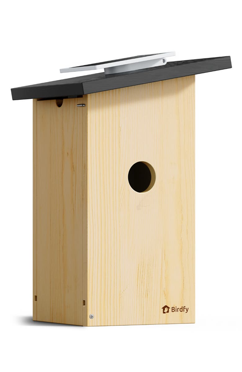 Birdfy Ebony Wooden Smart Bird Nes, Main, color, Wood/ Ebony