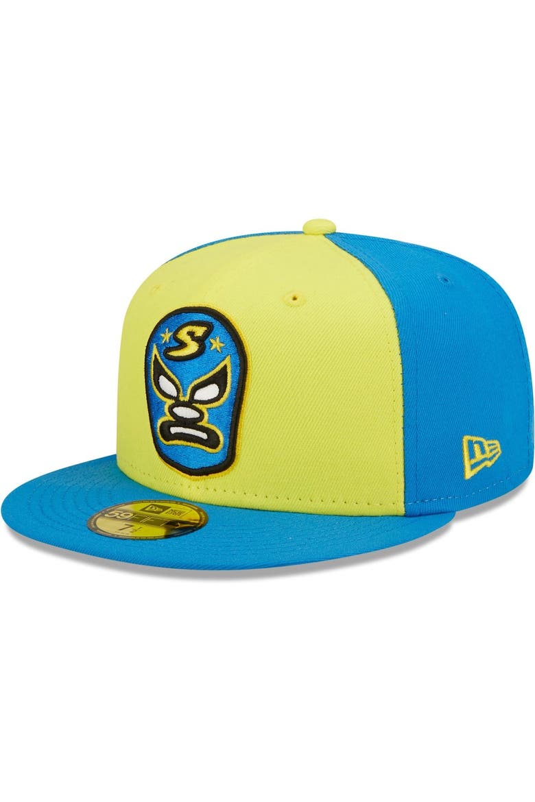 Men's New Era Yellow/Blue Sacramento Dorados Copa De La Diversion 59FIFTY Fitted Hat, Alternate, color, Yellow
