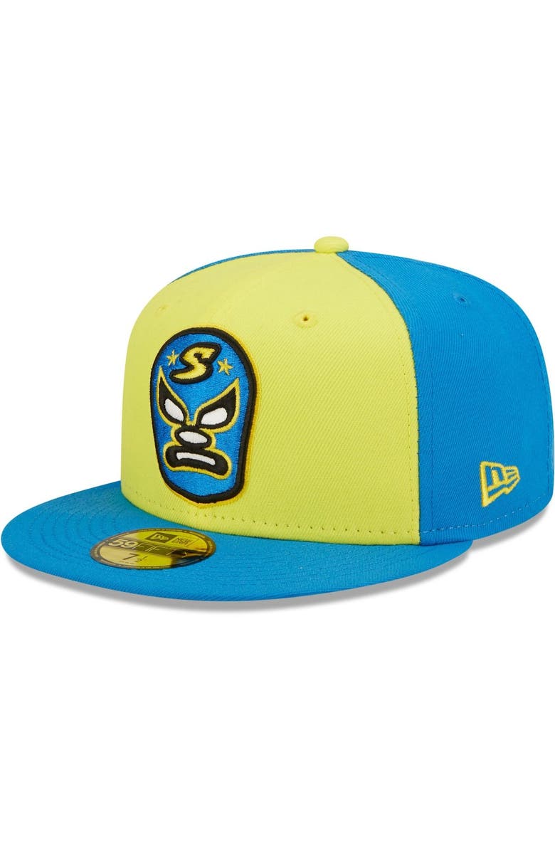 New Era Men's New Era Yellow/Blue Sacramento Dorados Copa De La Diversion 59FIFTY Fitted Hat, Alternate, color, Yellow