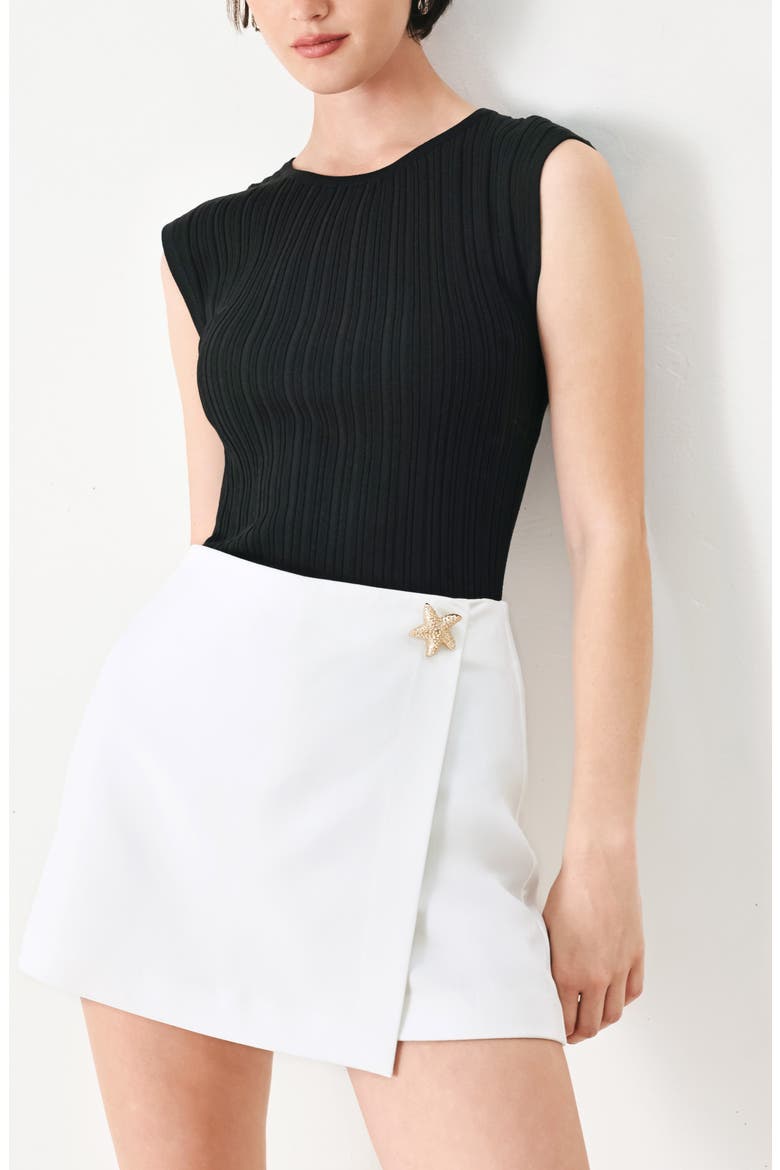 Solid Woven Skort, Alternate, color, WHITE
