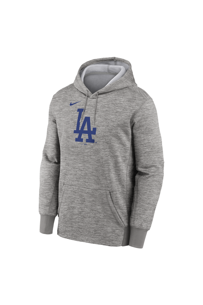 Men's Nike Heather Gray Los Angeles Dodgers Primary Logo Therma Hoodie, Alternate, color, Heather Gray