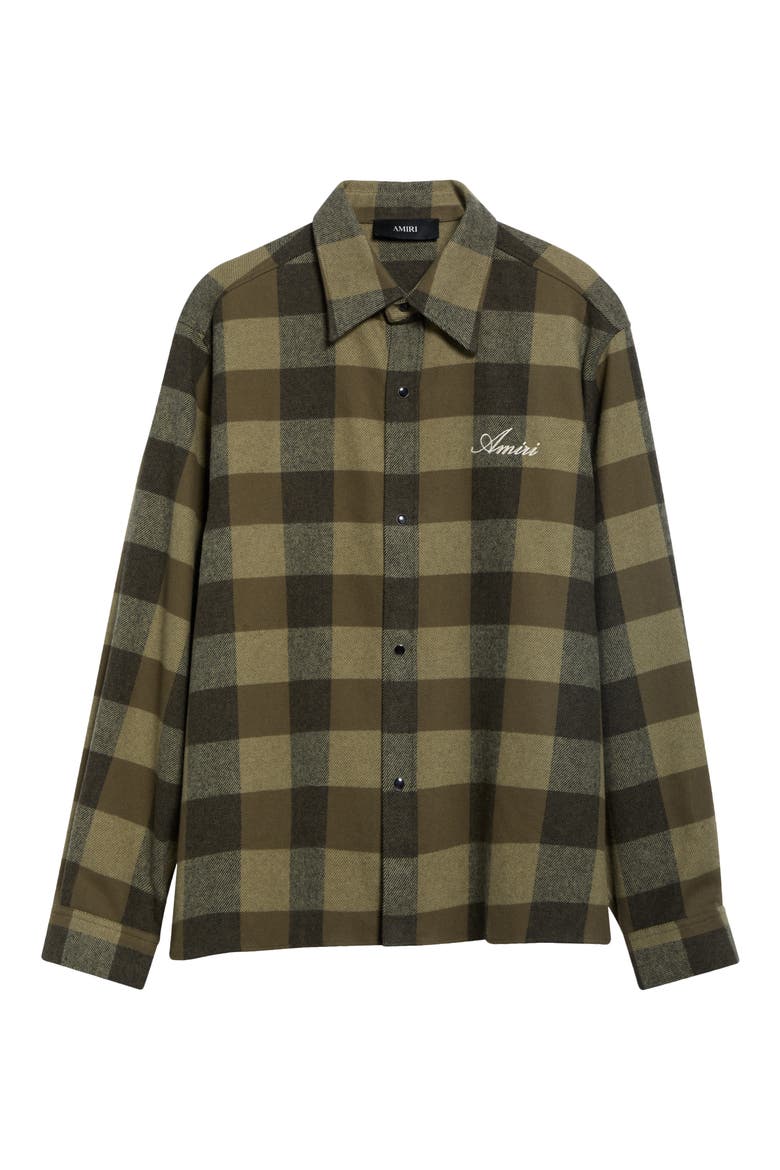 Heavy Cotton Flannel Shirt, Main, color, DEEP OLIVE