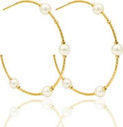 MacRae & Co. x SHARINA Faux Pearl Hoop Earrings