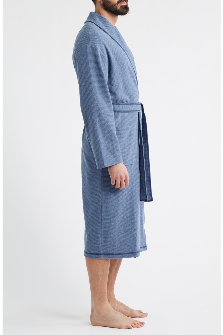 Coastal Heather Shawl Collar Cotton Robe, Alternate, color, HEATHER BLUE