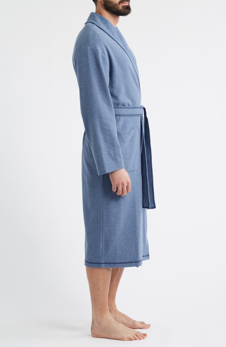 Majestic International Coastal Heather Shawl Collar Cotton Robe, Alternate, color, Heather Blue