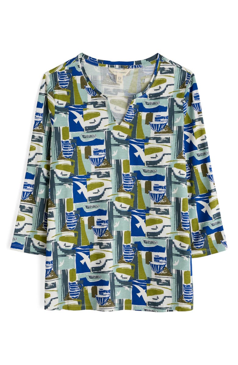 Seasalt Cornwall Kellow Print Three Quarter Sleeve Jersey Top, Alternate, color,