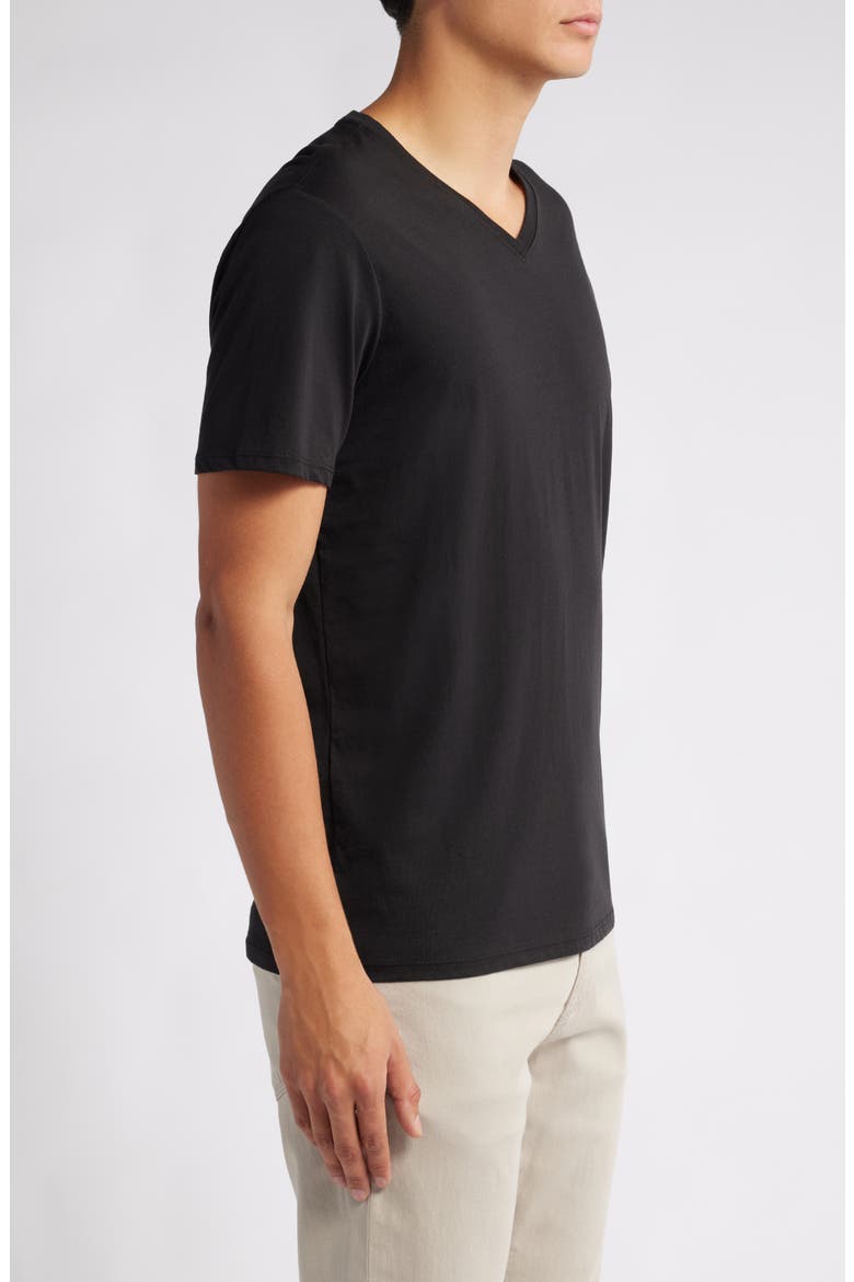 V-Neck Cotton T-Shirt, Alternate, color, BLACK
