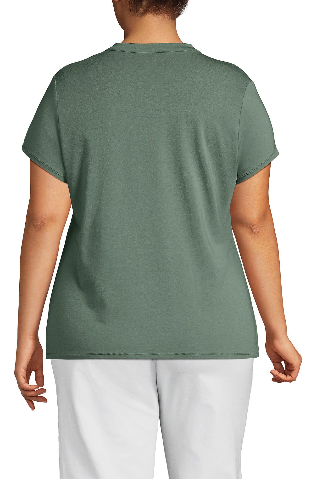 Plus Size Lightweight Jersey Button Pintuck Top - image 4