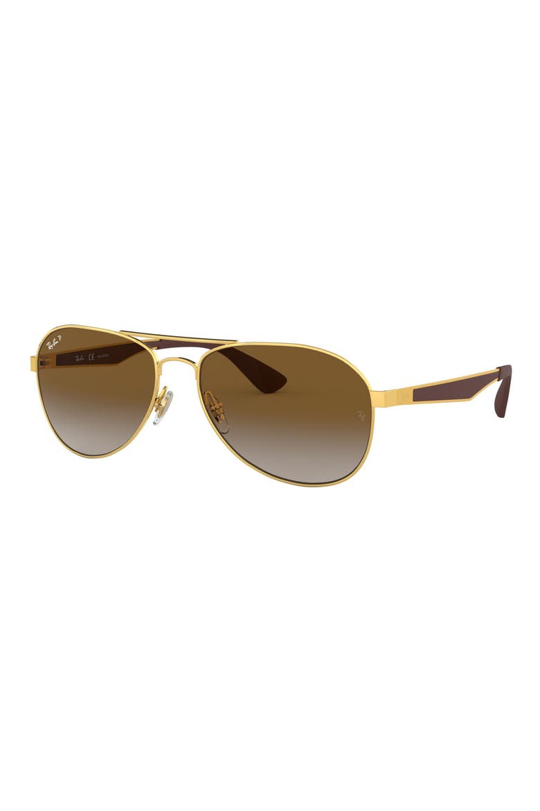 Unisex 58mm Gradient Aviator Sunglasses, Alternate, color, GOLD
