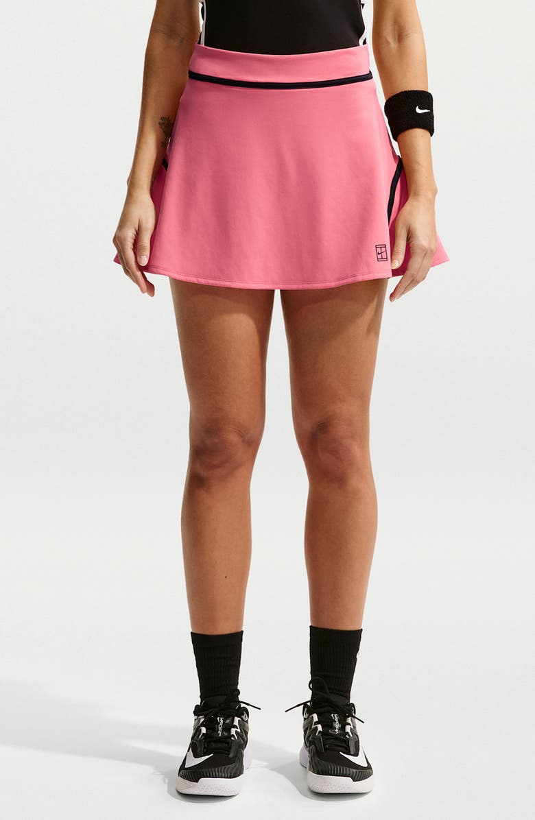 Nike Court Advantage Dri-FIT High Waist Tennis Skort, Main, color, Coral/Black