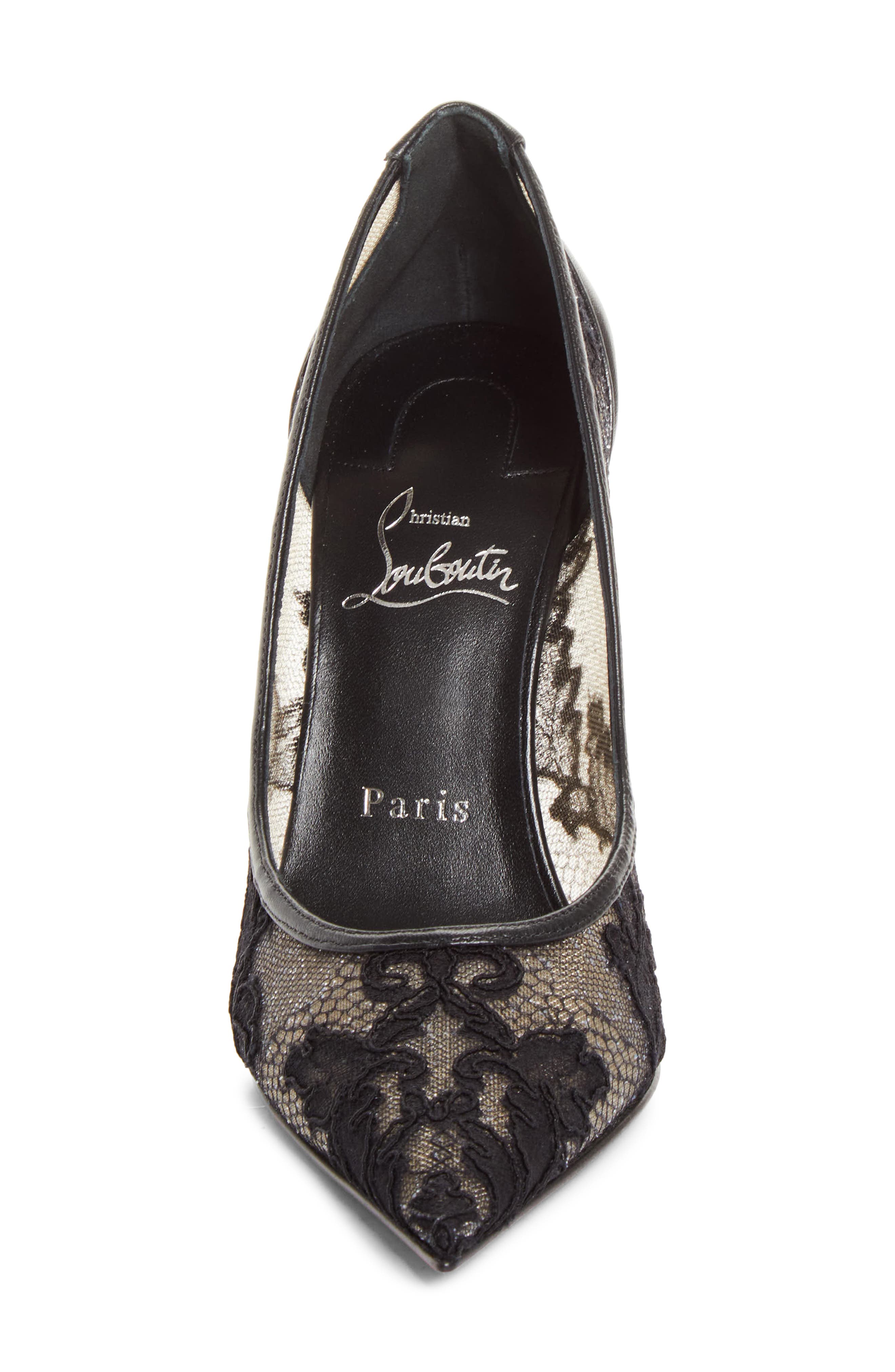 Christian Louboutin Miss Z Pointy Toe Lace Pump, Alternate, color, 