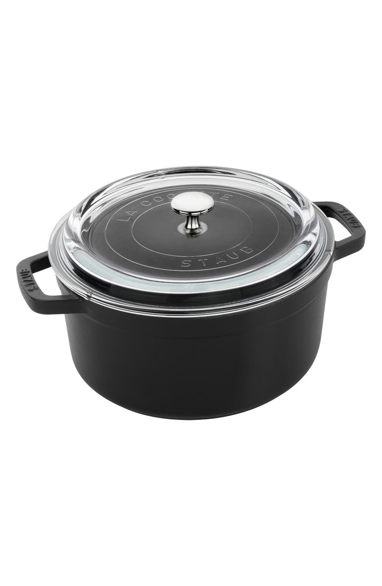 Staub 4-Quart Enameled Cast Iron Dutch Oven with Glass Lid, Main, color,