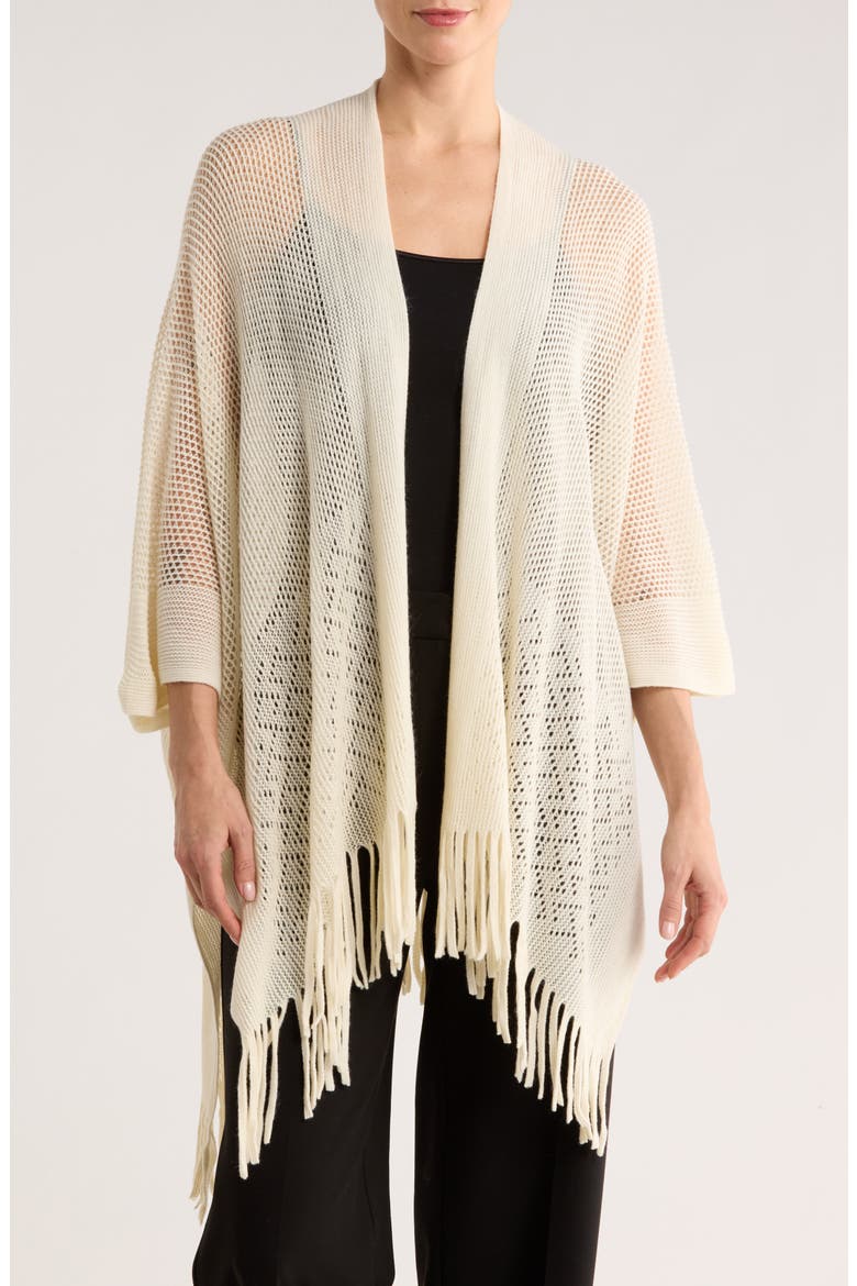 Raschel Knit Ruana, Main, color, IVORY