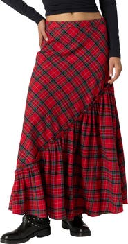 Free People Emberwood Plaid Maxi Skirt