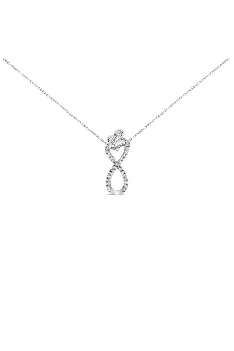 Sterling Silver 1/4 Cttw Diamond Infinity Motif Pendant Necklace, Main, color, Silver