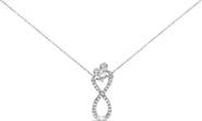 Haus of Brilliance Sterling Silver 1/4 Cttw Diamond Infinity Motif Pendant Necklace