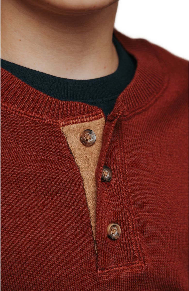 Hope & Henry Boys' Organic Sweater Henley with Elbow Patches, Kids, Alternate, color,