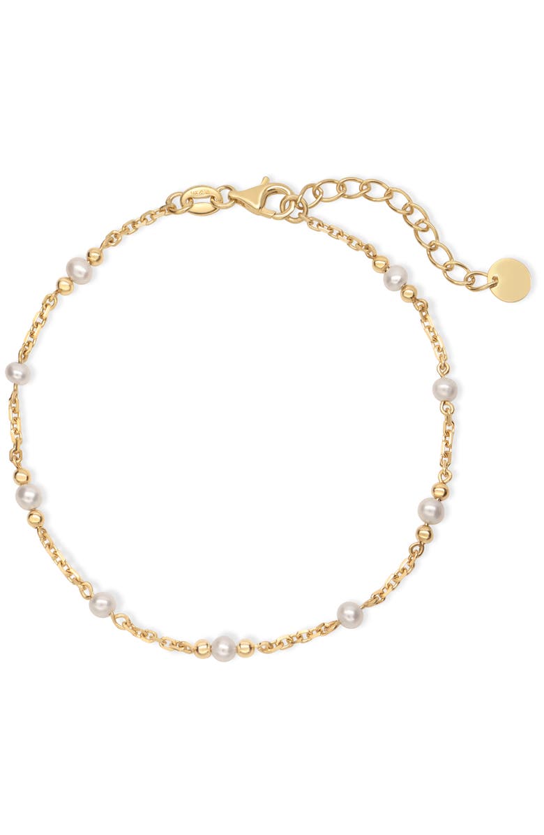 DEVATA Freshwater Pearl Chain Bracelet in 14K Gold, 7mm, Alternate, color, Yellow Gold