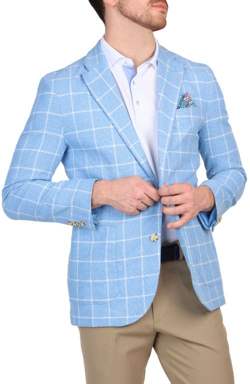 Tailorbyrd Textured Yarn Dyed Windowpane Sport Coat In Light Blue