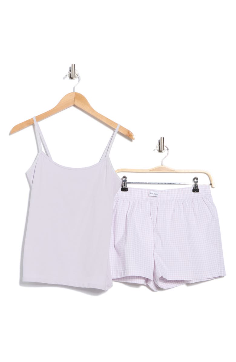 Calvin Klein Camisole Short Pajamas, Alternate, color, Modern Gingham Lavender