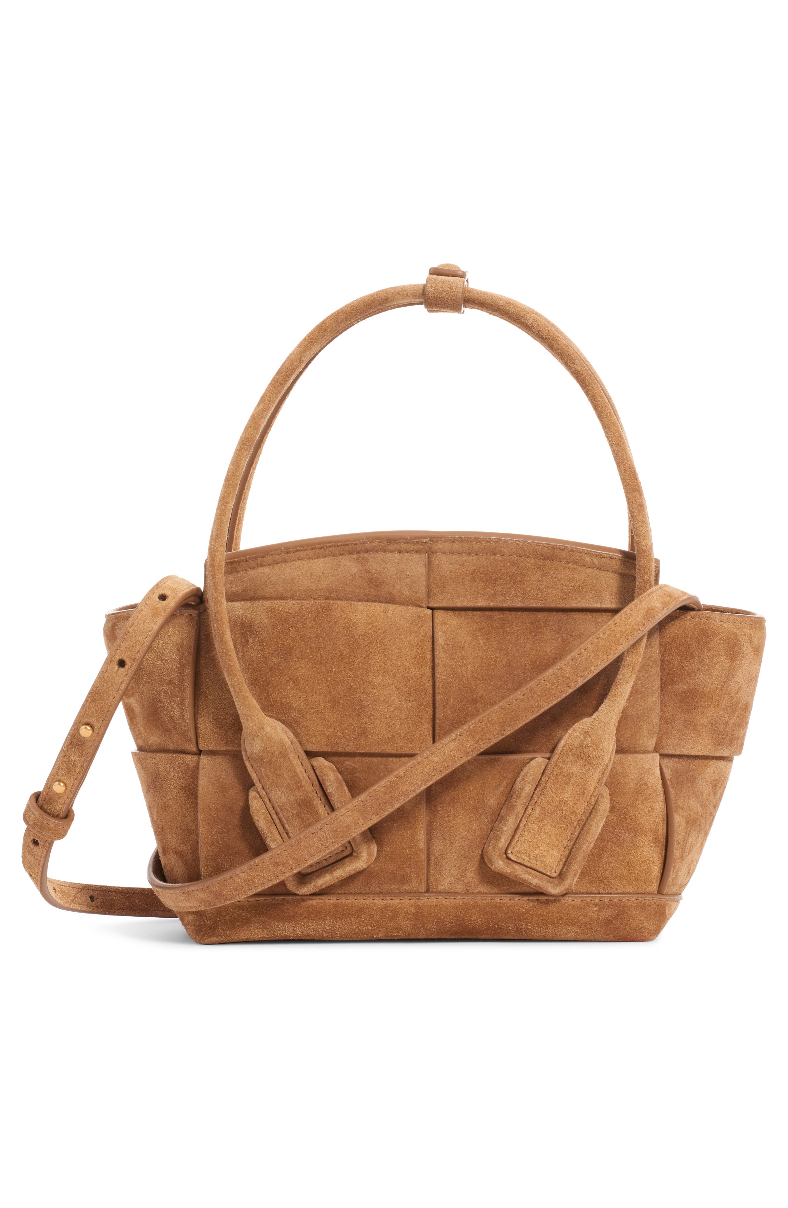 Bottega Veneta The Arco 33 Intrecciato Suede Top Handle Bag, Alternate, color, 