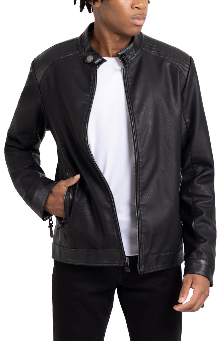 XRAY Faux Leather Racing Jacket, Alternate, color, 