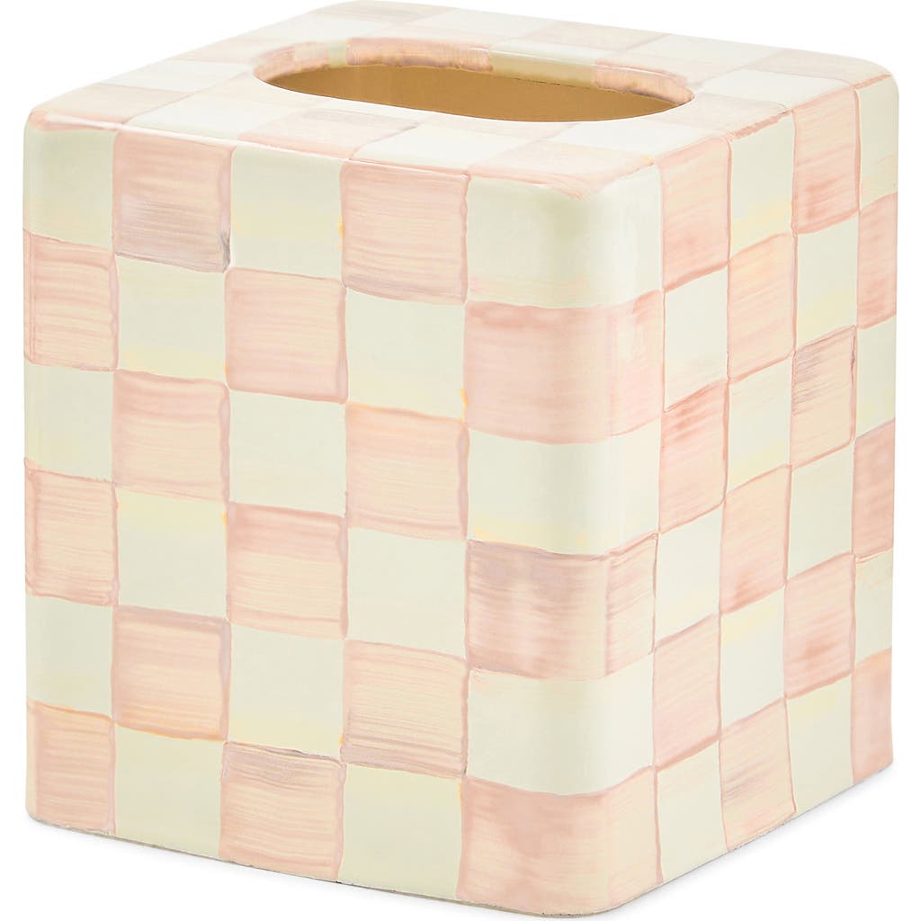 Mackenzie-childs Mackenzie Childs Courtly Check Boutique Tissue Box Cover In Pink
