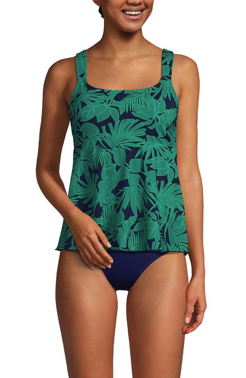 Adjustable Scoop Neck Flutter Tankini Top