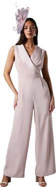 Coast Crepe V-Neck Wrap Wide Leg Jumpsuit