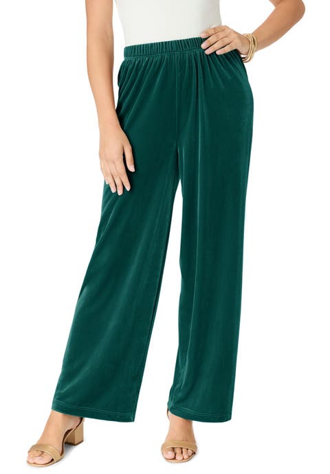 Wide Leg Velour Pant (Plus)
