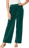 Roaman's Wide Leg Velour Pant