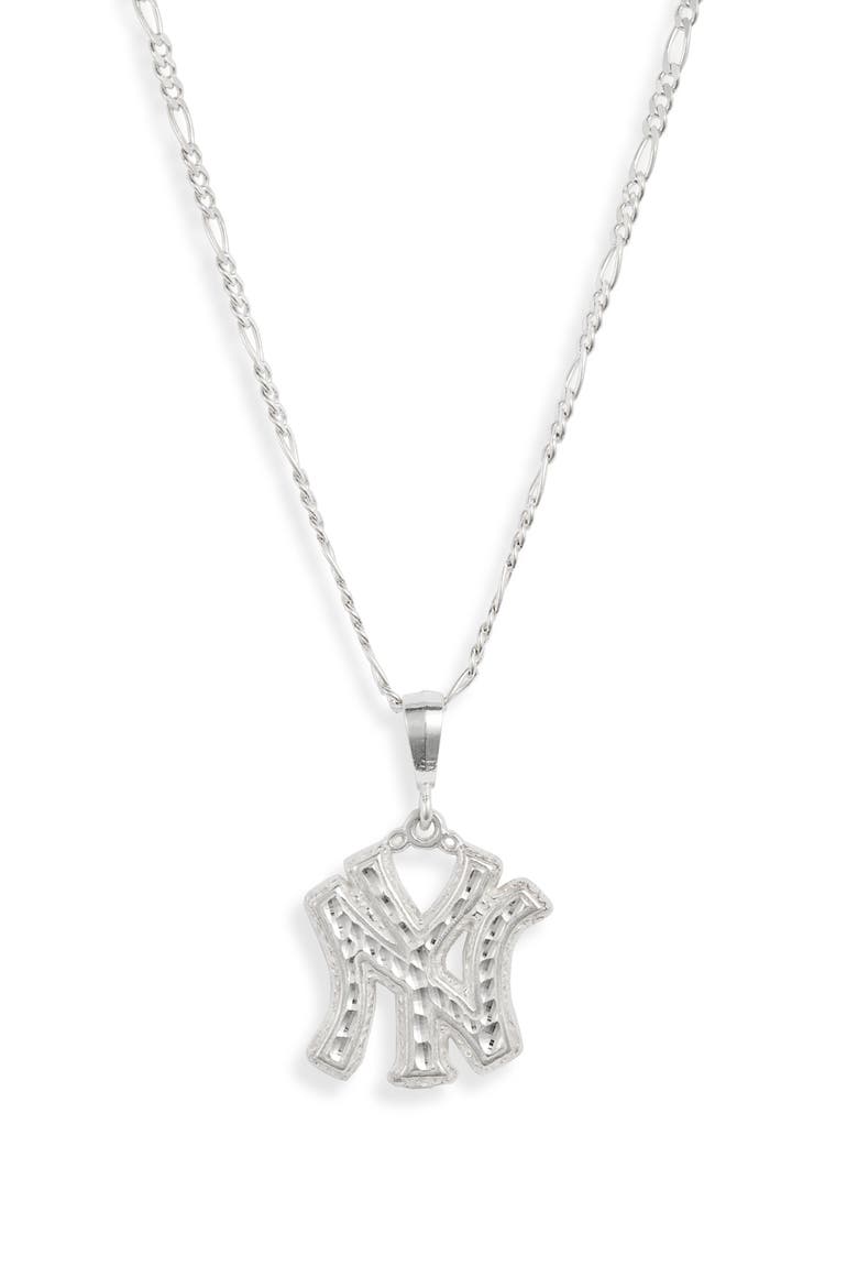 New York Yankees Pendant Necklace, Main, color, SILVER