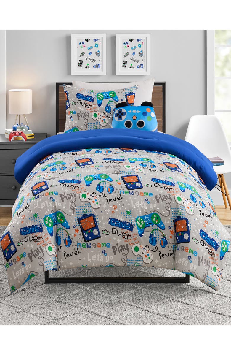 VCNY HOME Print 3-Piece Comforter Set, Alternate, color, Blue
