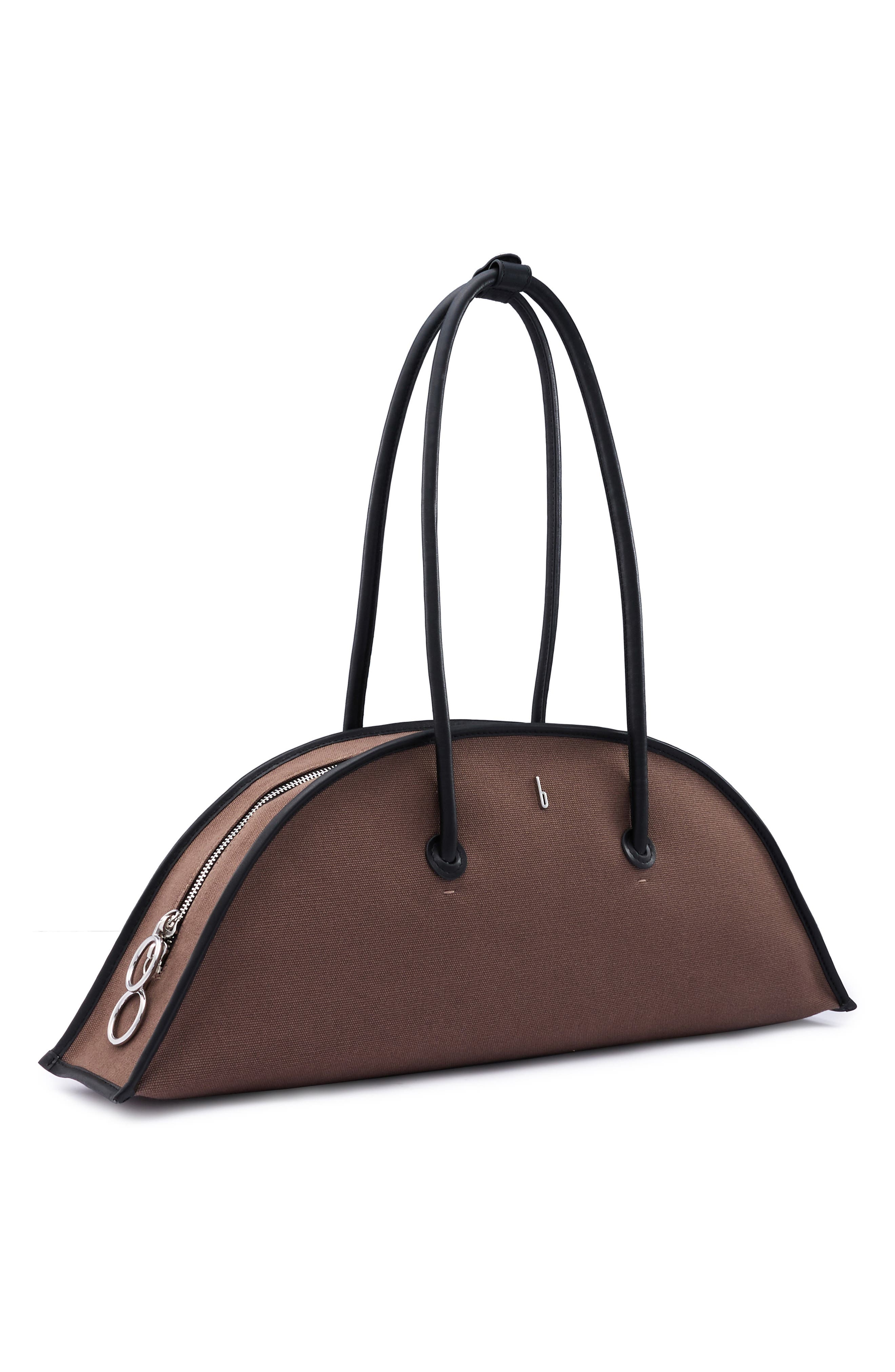 behno Laverne Canvas Bowler Bag, Alternate, color, Cacao/ Black