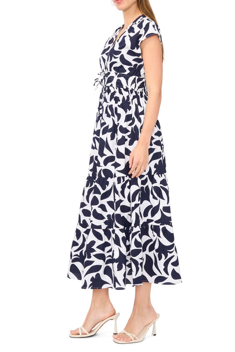 V-Neck Cotton Midi Dress, Alternate, color, CLASSIC NAVY