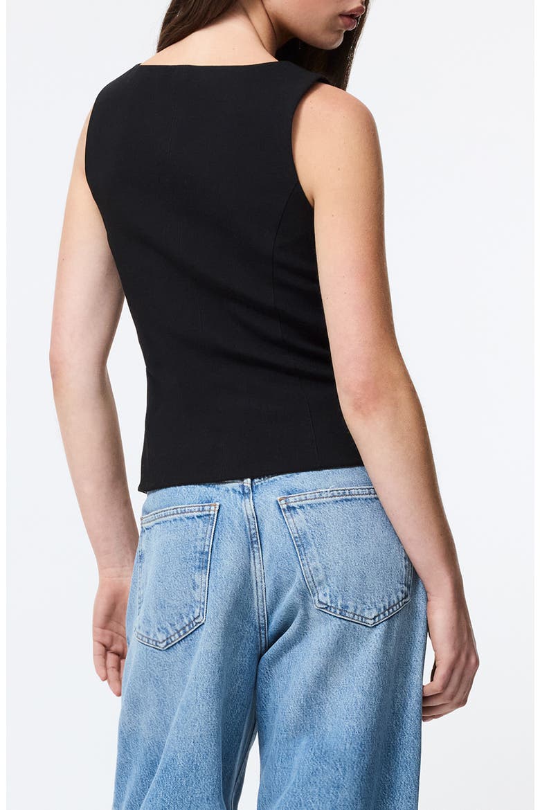 Azra Twill Vest, Alternate, color, BLACK