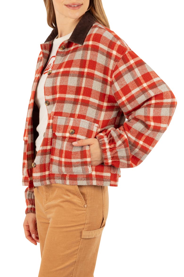 Nomad Plaid Shacket, Alternate, color, GOLDEN OAK
