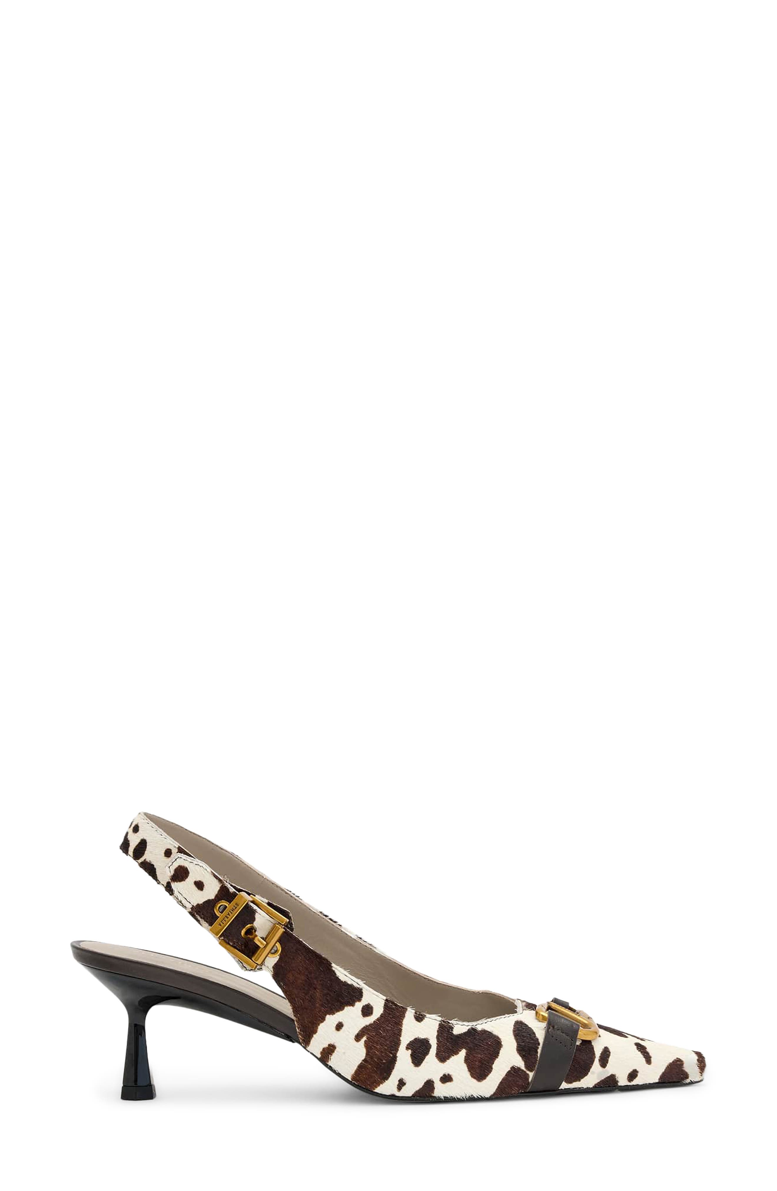 Hera Pointed Toe Slingback Pump, Alternate, color, COW PRINT