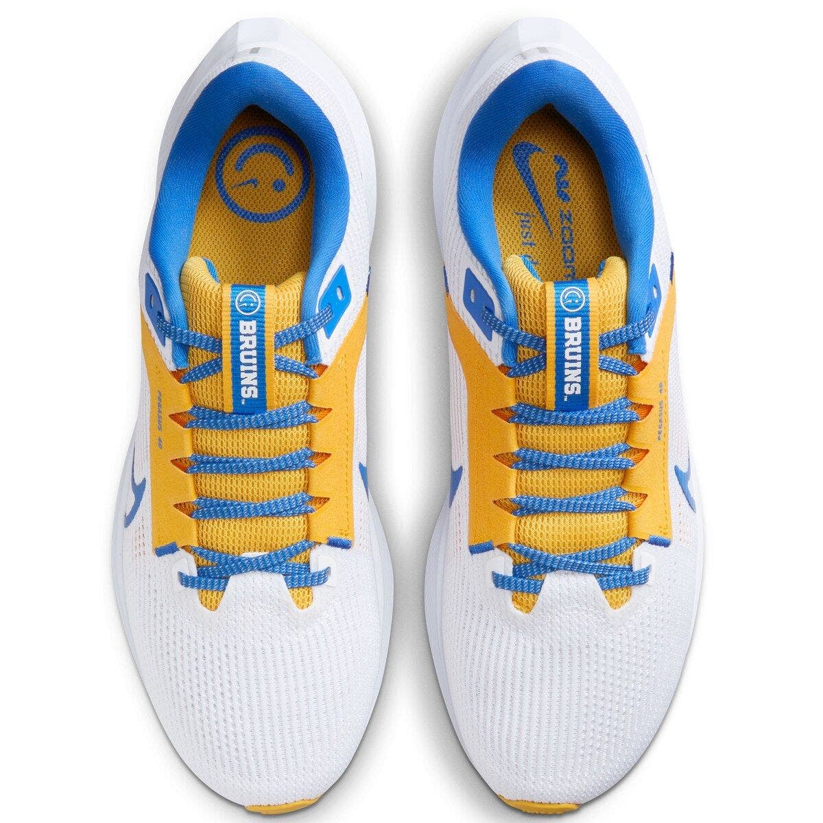 Nike Unisex Nike  White UCLA Bruins Zoom Pegasus 40 Running Shoe, Alternate, color, White