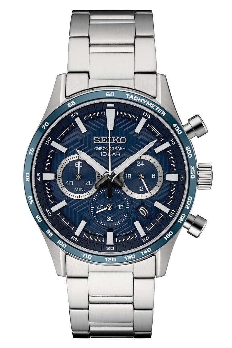 Essentials Chronograph Bracelet Watch, 43mm, Main, color, BLUE