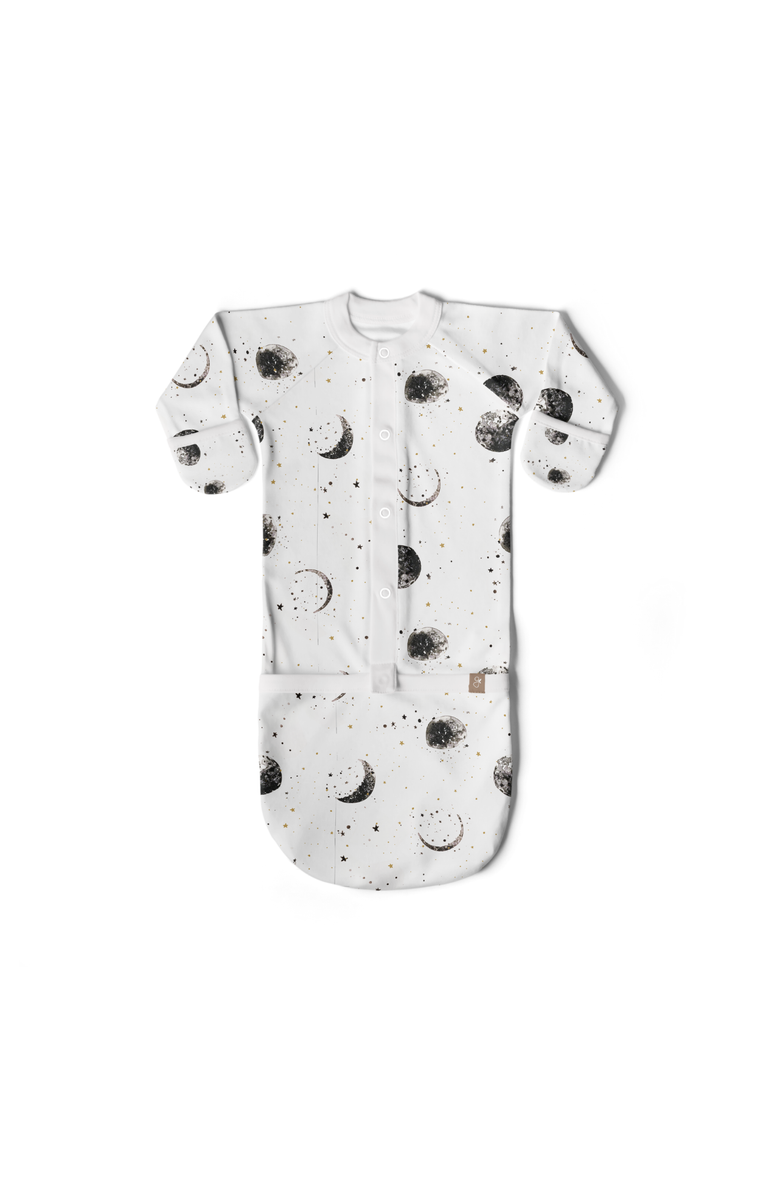 goumikids Goumi 24 Hour Convertible Sleeper Baby Gown, Main, color, Many Moons
