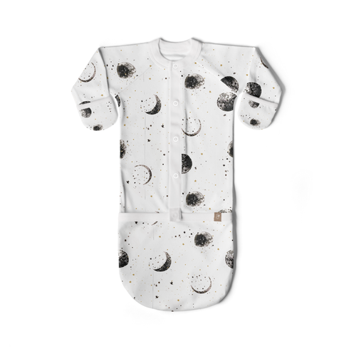 Goumikids Goumi 24 Hour Convertible Sleeper Baby Gown In Metallic
