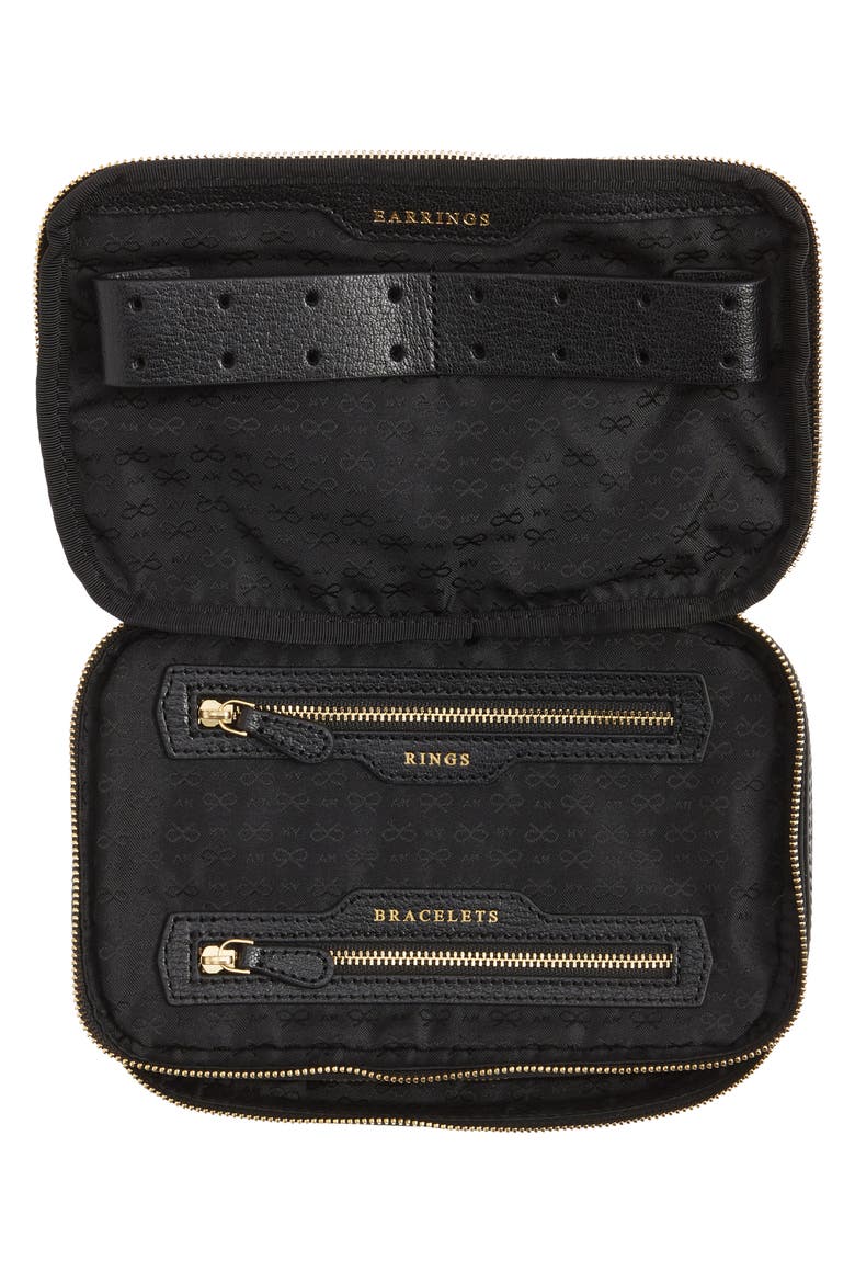 Zip Around Nylon Jewelry Case, Alternate, color, BLACK