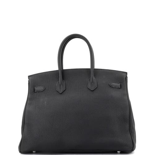 Pre-owned Hermes  Hermes Birkin Handbag Black Togo With Palladium Hardware 35 In Black