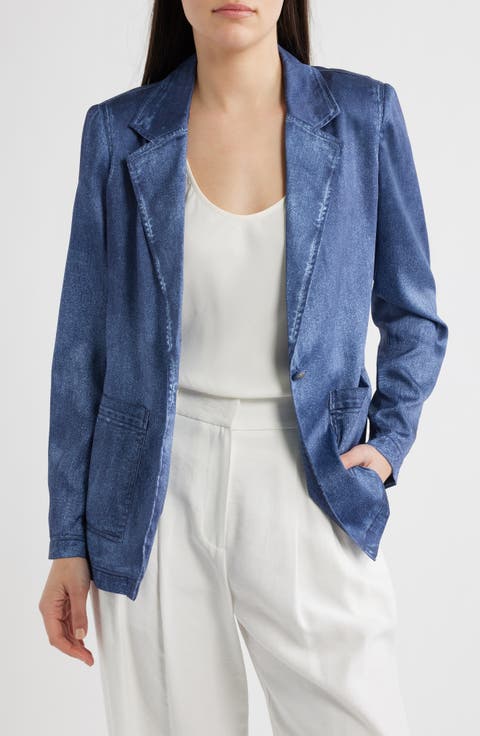 Veronica Denim Effect Satin Jacket