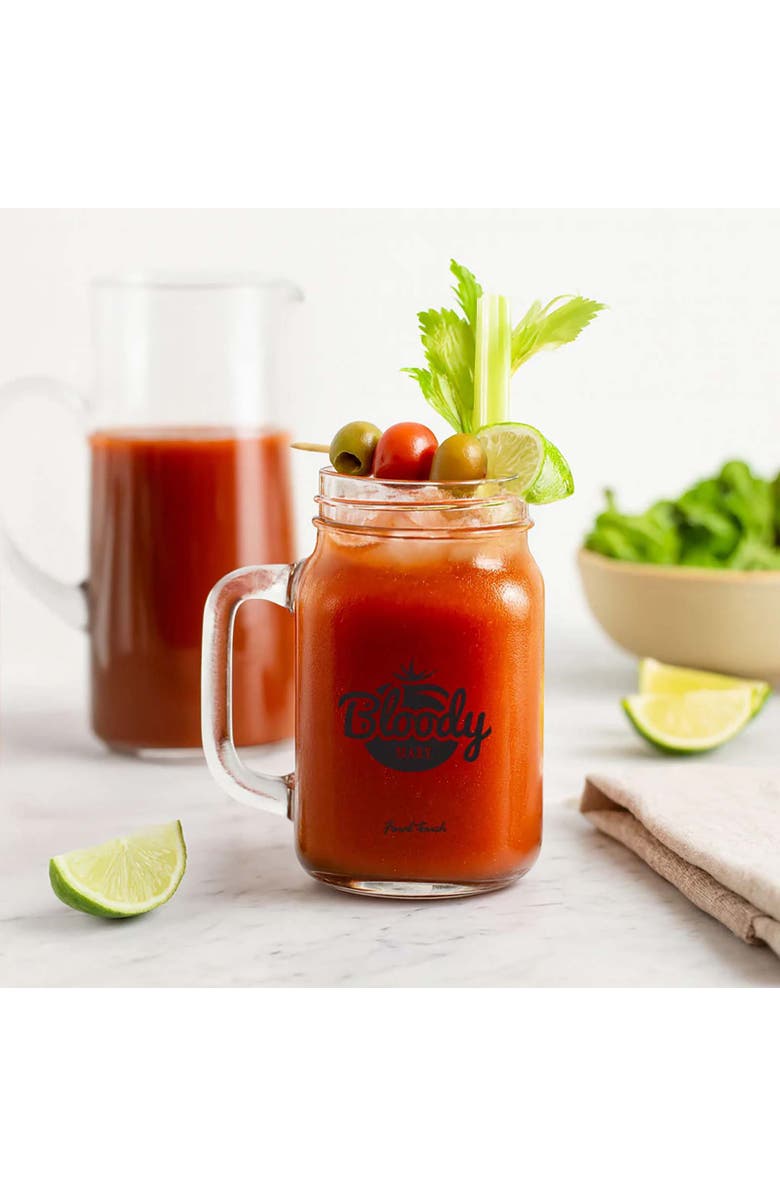 FINAL TOUCH Bloody Mary Mason Jar Glasses, Set of 2, Alternate, color, Clear